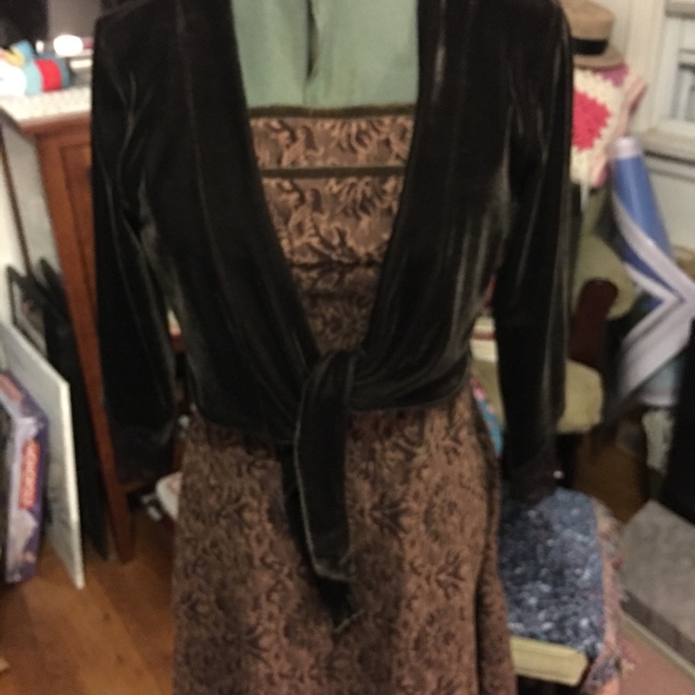 Anthropologie Jacquard Strapless Dress & Shrug M - Picture 4 of 6